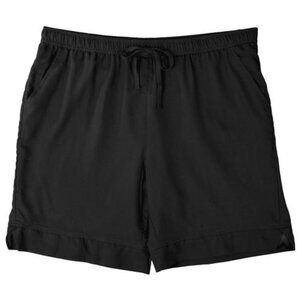 484 Coral Bay Plus Crossover Solid Drawstring Shorts Size: 3X Color: BLACK NWT